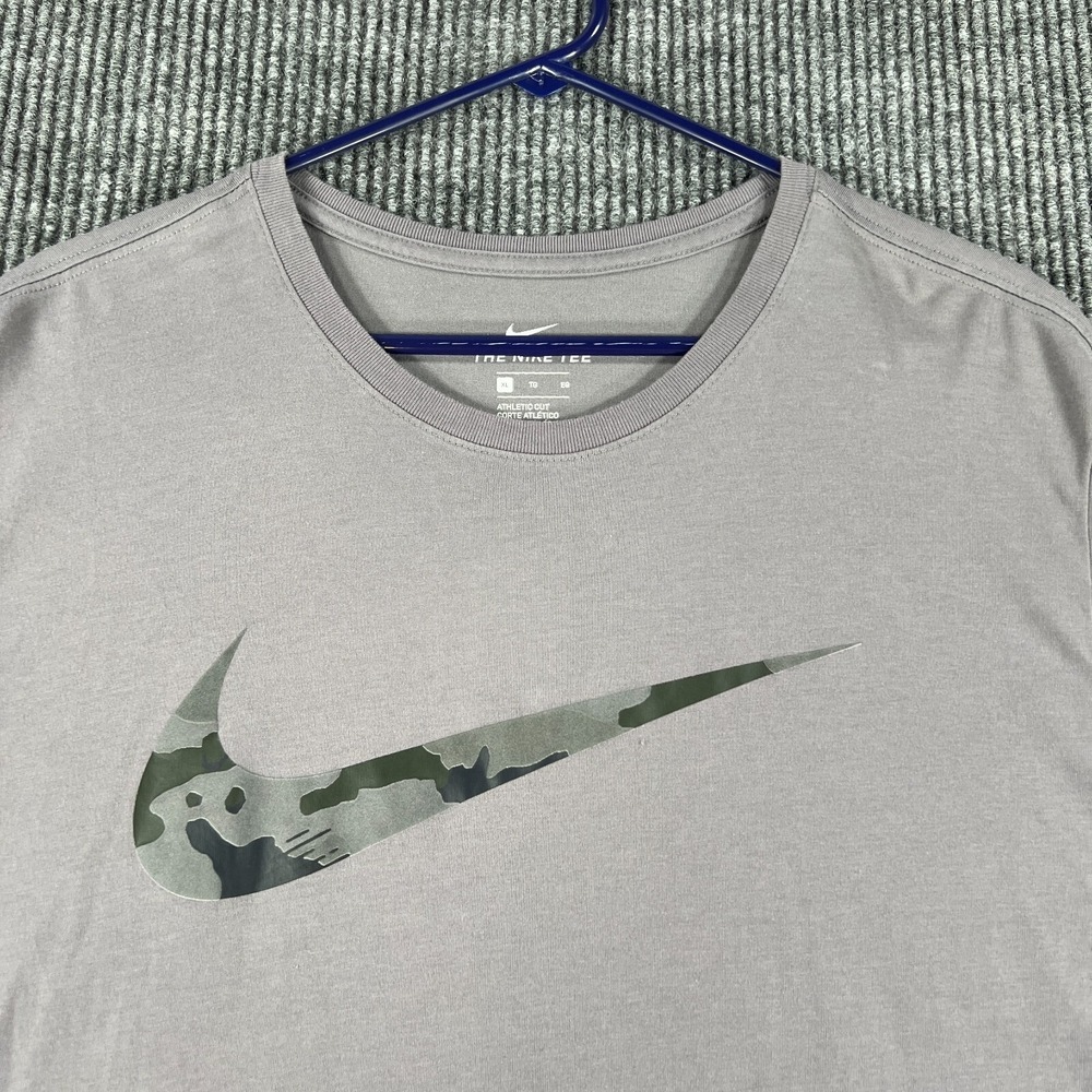 Nike Mens Shirt XL Extra Large Gray Long Sleeve Athletic Cut Casual Comfort